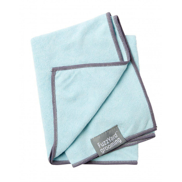 Fuzzyard | Microfibre Drying Towel For Puppies - Blue With Grey Trim-FuzzYard-Love My Hound