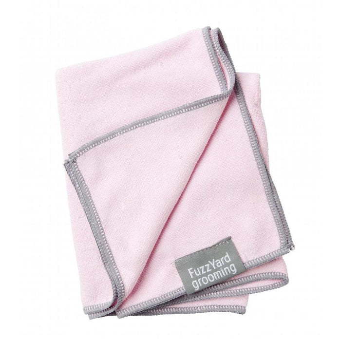 Fuzzyard | Microfibre Drying Towel For Puppies - Pink With Grey Trim-FuzzYard-Love My Hound