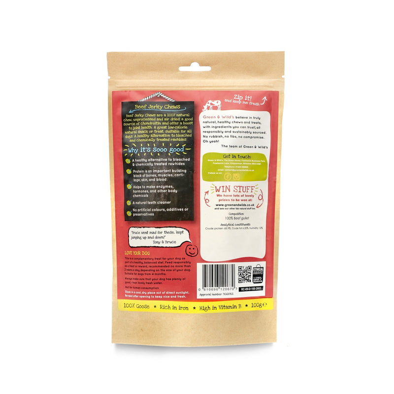 Green & Wilds | Beef Jerky Chews Dog Treats 100g-Green & Wilds-Love My Hound