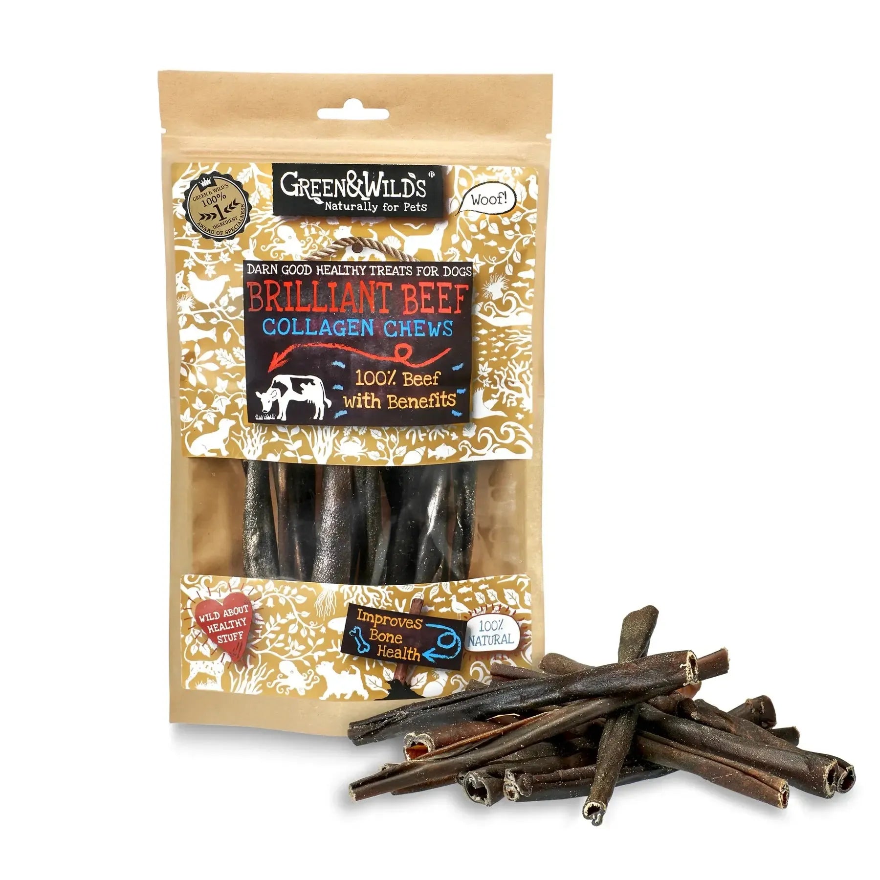 Green & Wilds | Brilliant Beef Collagen Chews, 100g-Green & Wilds-Love My Hound