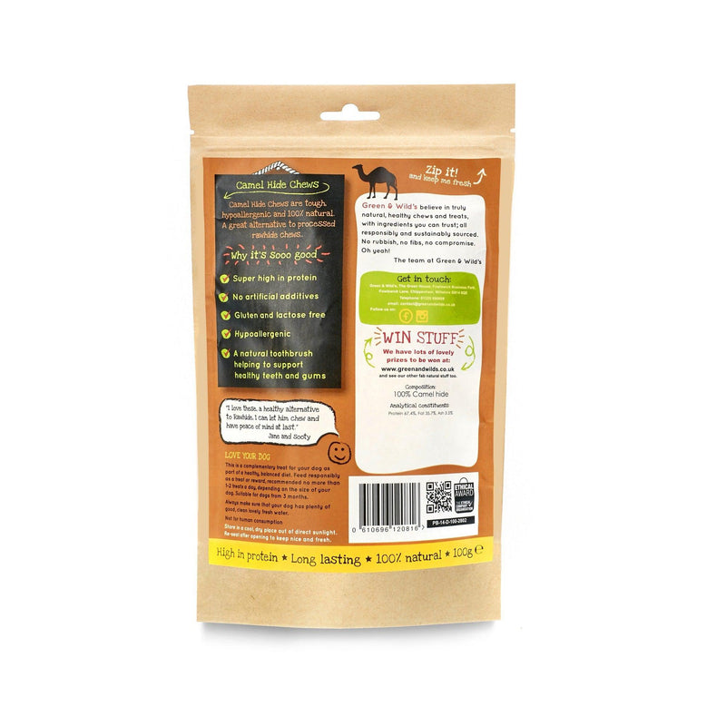 Green & Wilds | Camel Hide Chews Dog Treats 100g-Green & Wilds-Love My Hound