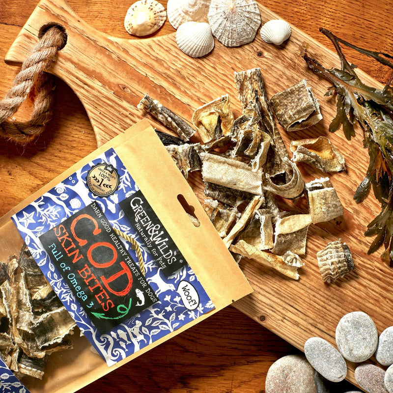 Green & Wilds | Cod Skin Bites Dog Treats 50g-Green & Wilds-Love My Hound