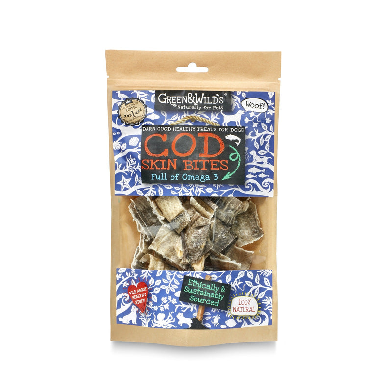 Green & Wilds | Cod Skin Bites Dog Treats 50g-Green & Wilds-Love My Hound