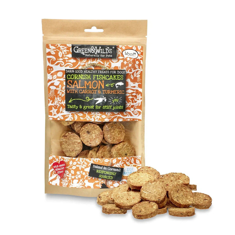 Green & Wilds | Cornish Fishcakes with Salmon & Turmeric Dog Treats 150g-Green & Wilds-Love My Hound