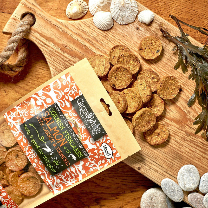 Green & Wilds | Cornish Fishcakes with Salmon & Turmeric Dog Treats 150g-Green & Wilds-Love My Hound