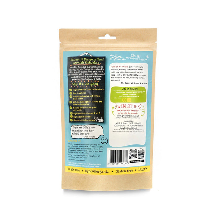 Green & Wilds | Cornish Fishcakes with Salmon and Pumpkin Seed Dog Treats-Green & Wilds-Love My Hound