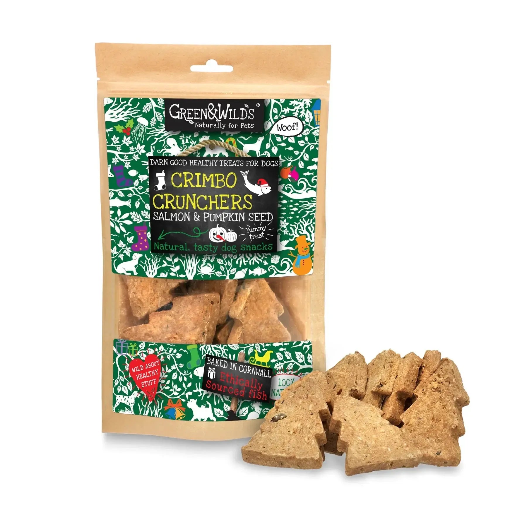 Green & Wilds | Crimbo Crunchers with Salmon & Pumpkin, 150g-Green & Wilds-Love My Hound