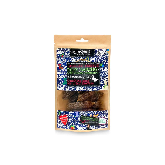 Green & Wilds | Duck & Cranberry Christmas Bangers 75g-Green & Wilds-Love My Hound