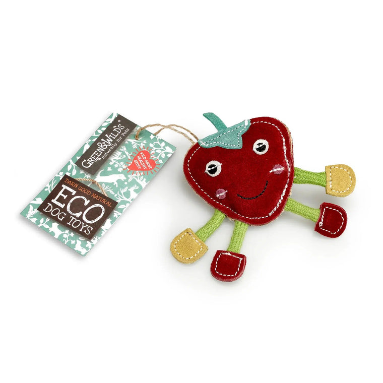 Green & Wilds - Eco Dog Toy - Steve the Strawberry