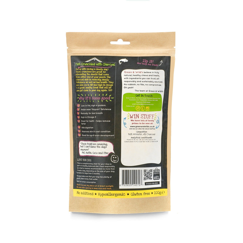 Green & Wilds | Fish Crunchies With Charcoal Dog Treats-Green & Wilds-Love My Hound
