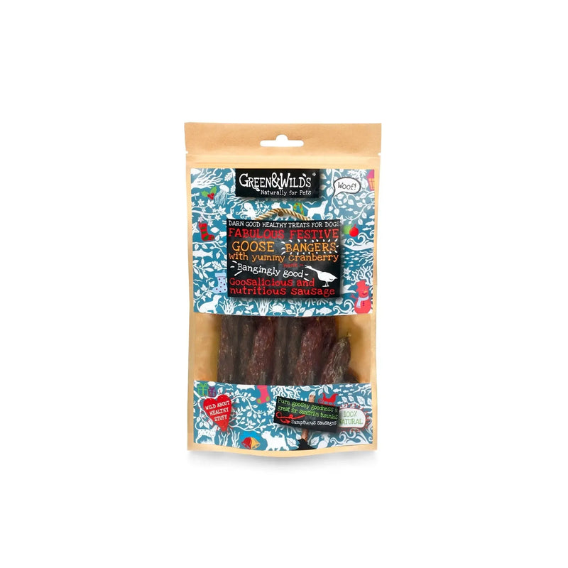 Green & Wilds | Goose & Cranberry Christmas Bangers 75g-Green & Wilds-Love My Hound