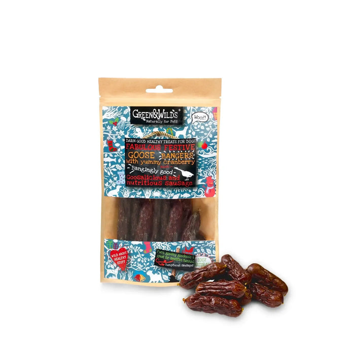 Green & Wilds | Goose & Cranberry Christmas Bangers 75g-Green & Wilds-Love My Hound