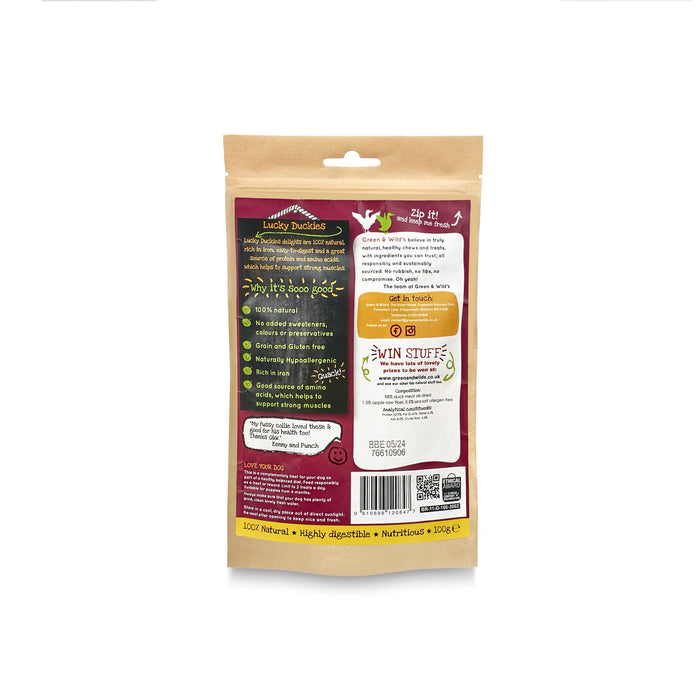 Green & Wilds | Lucky Duckies Dog Treats 100g-Green & Wilds-Love My Hound