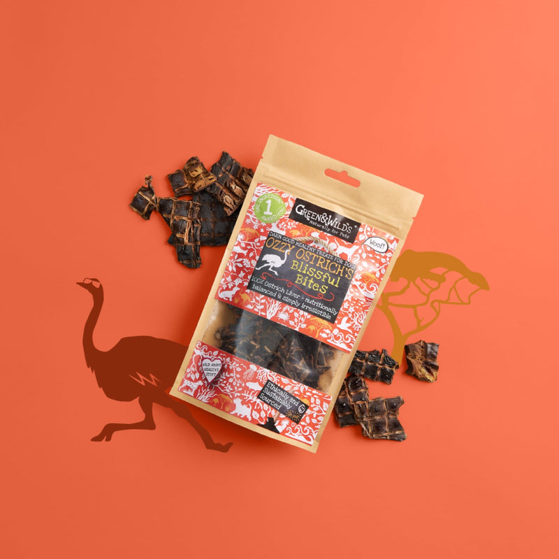 Green & Wilds | Ozzy Ostrich's Blissful Bites, 100g-Green & Wilds-Love My Hound
