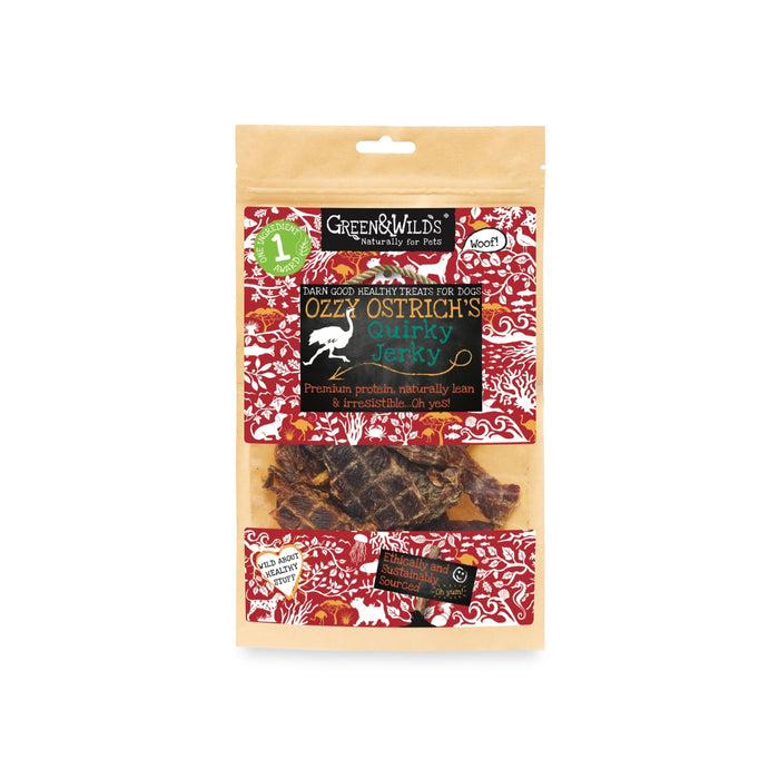 Green & Wilds | Ozzy Ostrich's Quirky Jerky, 100g-Green & Wilds-Love My Hound