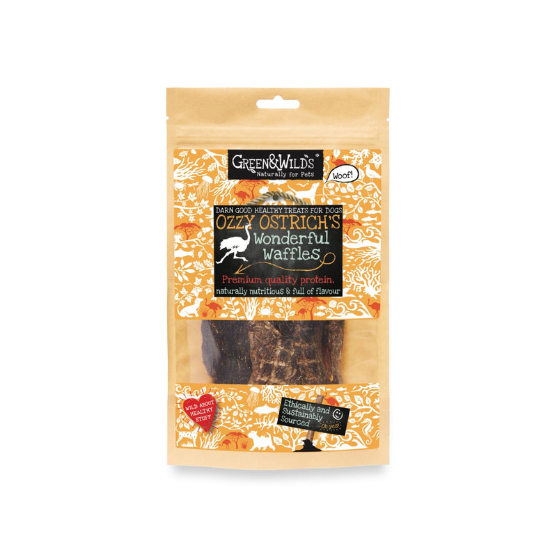 Green & Wilds | Ozzy Ostrich's Wonderful Waffles 100g-Green & Wilds-Love My Hound