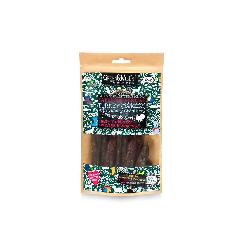 Green & Wilds | Turkey & Cranberry Christmas Bangers 75g-Green & Wilds-Love My Hound