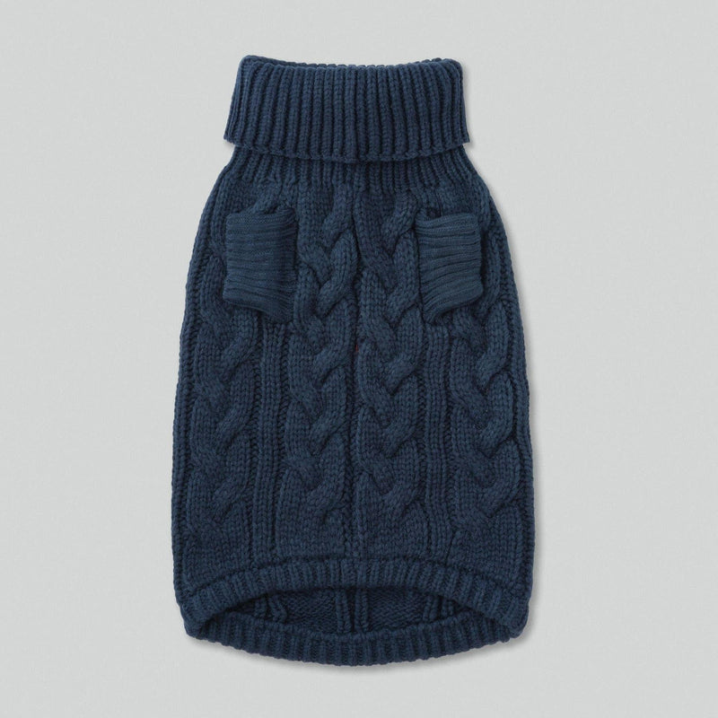 Hugo & Hudson | Hackett x Hugo Hudson Cable Knit Pullover Dog Jumper - Navy-Hugo & Hudson-Love My Hound