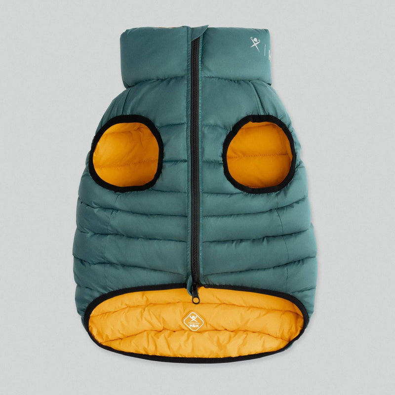 Hugo & Hudson | Hackett x Hugo Hudson Dog Puffer Jacket, Forest Green & Gold-Hugo & Hudson-Love My Hound