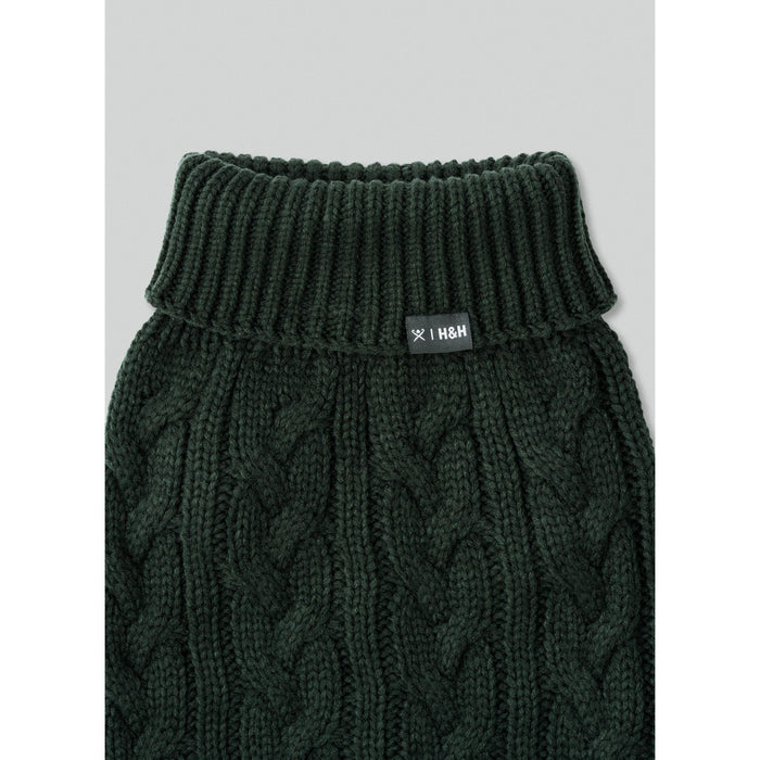 Hugo & Hudson X Hackett | Cable Knit Pullover Dog Jumper - Green-Hugo & Hudson-Love My Hound