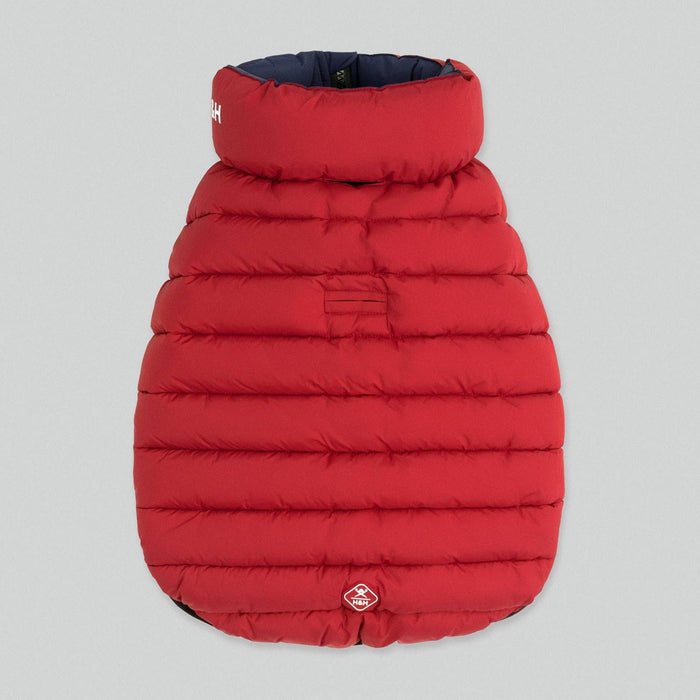 Hugo & Hudson X Hackett | Dog Puffer Jacket - Navy & Berry-Hugo & Hudson-Love My Hound