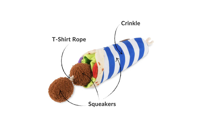 P.L.A.Y |  International Classic Fur-lafel Wrap - Plush Dog Toy