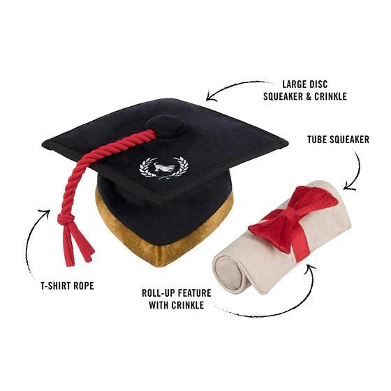 P.L.A.Y | Back To School K9 Scholar Hat & Diploma - Plush Dog Toy-P.L.A.Y-Love My Hound