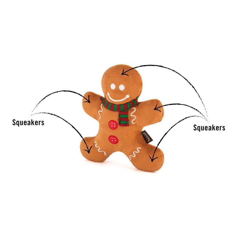 P.L.A.Y | Christmas Gingerbread Man - Plush Dog Toy-P.L.A.Y-Love My Hound