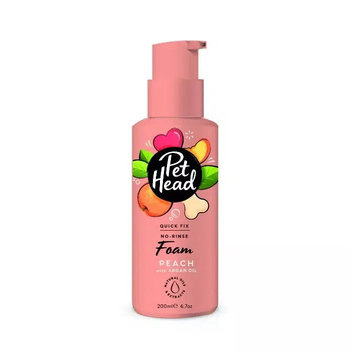 Pet Head - Quick Fix No-Rinse Peach Foam Shampoo 200ml-Pet Head-Love My Hound