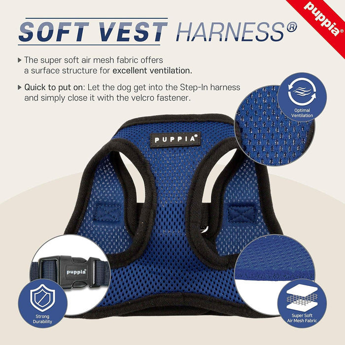 Puppia Soft Vest Dog Harness (B) - Navy-Puppia-Love My Hound