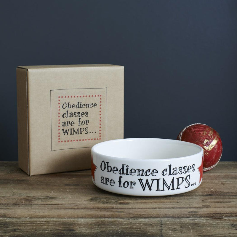 Sweet William - "Obedience Classes Are For Wimps" Dog Bowl-Sweet William-Love My Hound