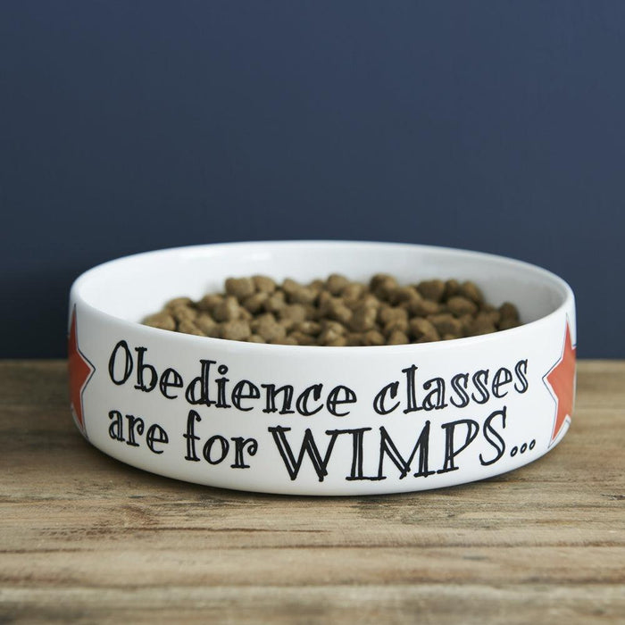 Sweet William - "Obedience Classes Are For Wimps" Dog Bowl-Sweet William-Love My Hound