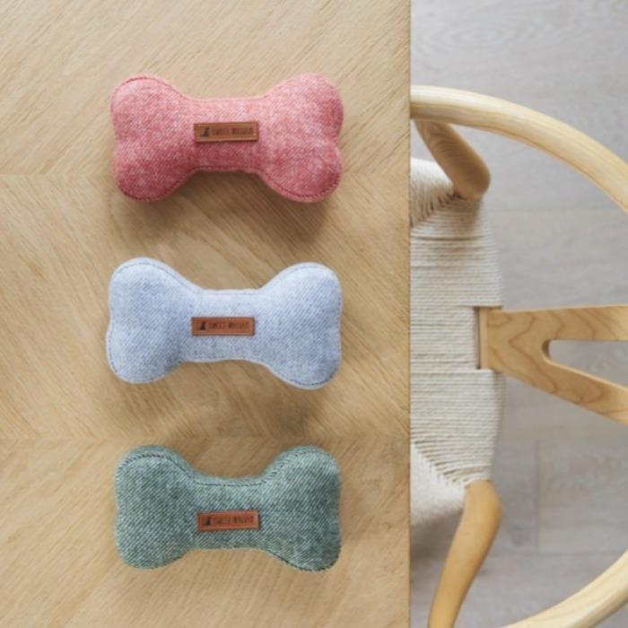 Sweet William - Tweed Dog Bone Toy - Orange-Sweet William-Love My Hound