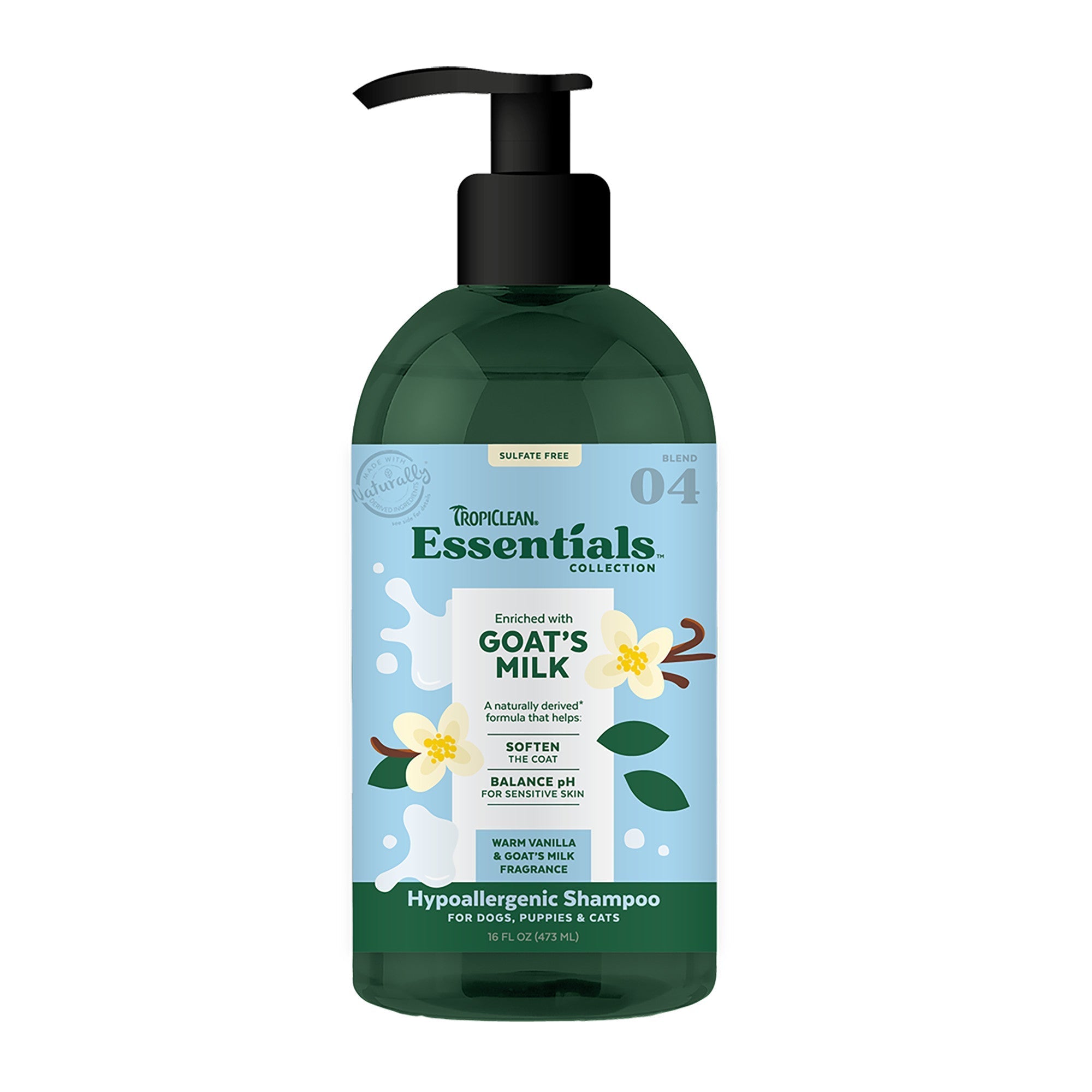 Tropiclean Essentials - Goat's milk hypoallergenic dog shampoo for dog's puppies and cats-Tropiclean-Love My Hound