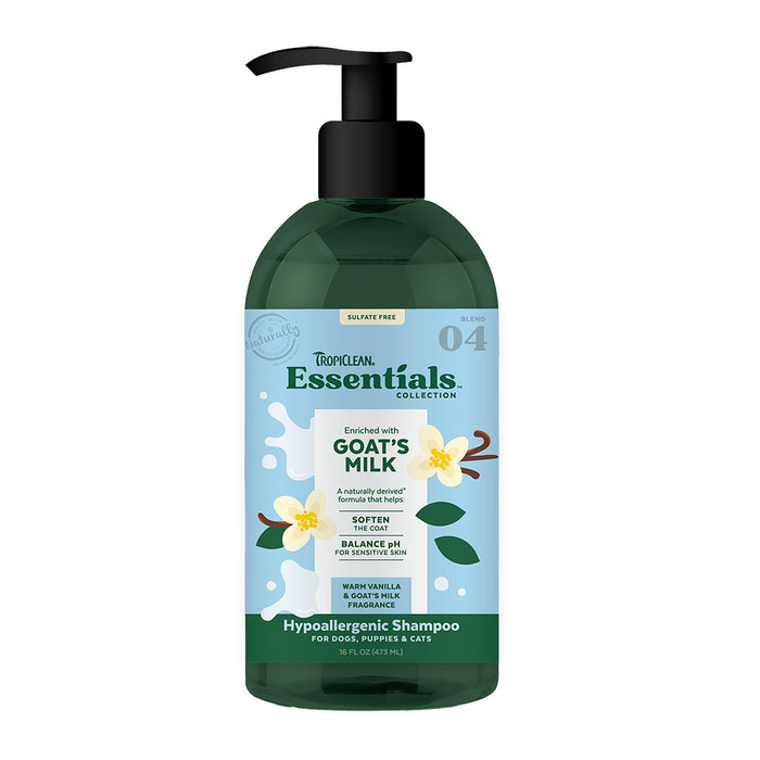 Tropiclean Essentials - Goat's milk hypoallergenic dog shampoo for dog's puppies and cats-Tropiclean-Love My Hound