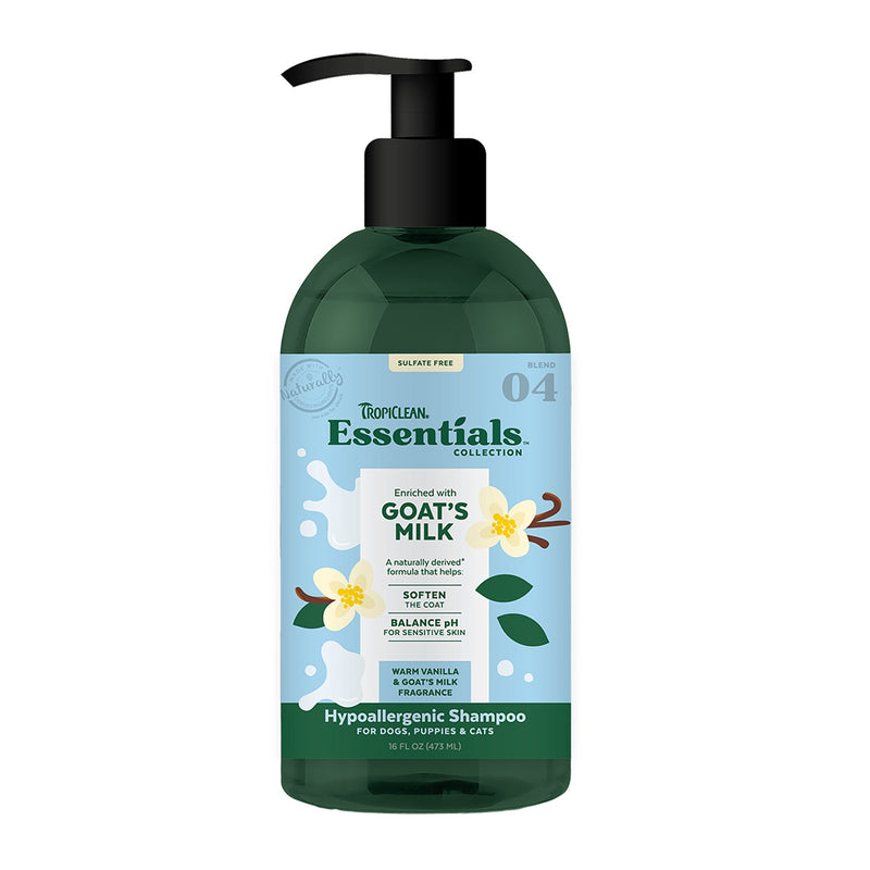 Tropiclean Essentials - Goat's milk hypoallergenic dog shampoo for dog's puppies and cats-Tropiclean-Love My Hound