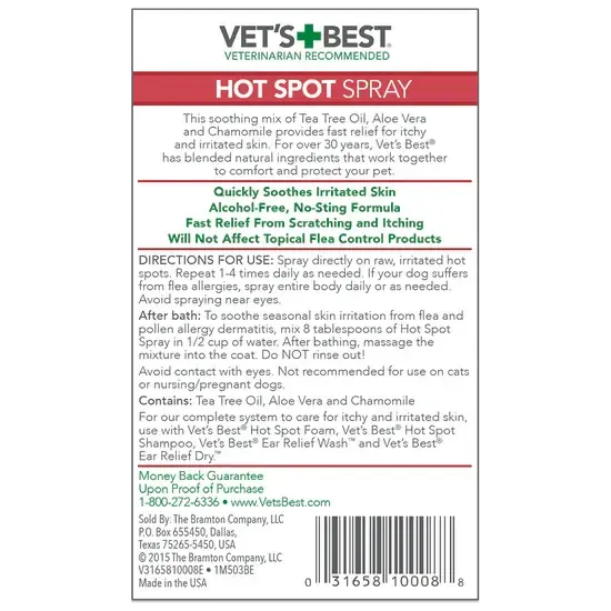 Vets Best | Hot Spot Itch Relief Spray for Dogs 250ml-Vets Best-Love My Hound