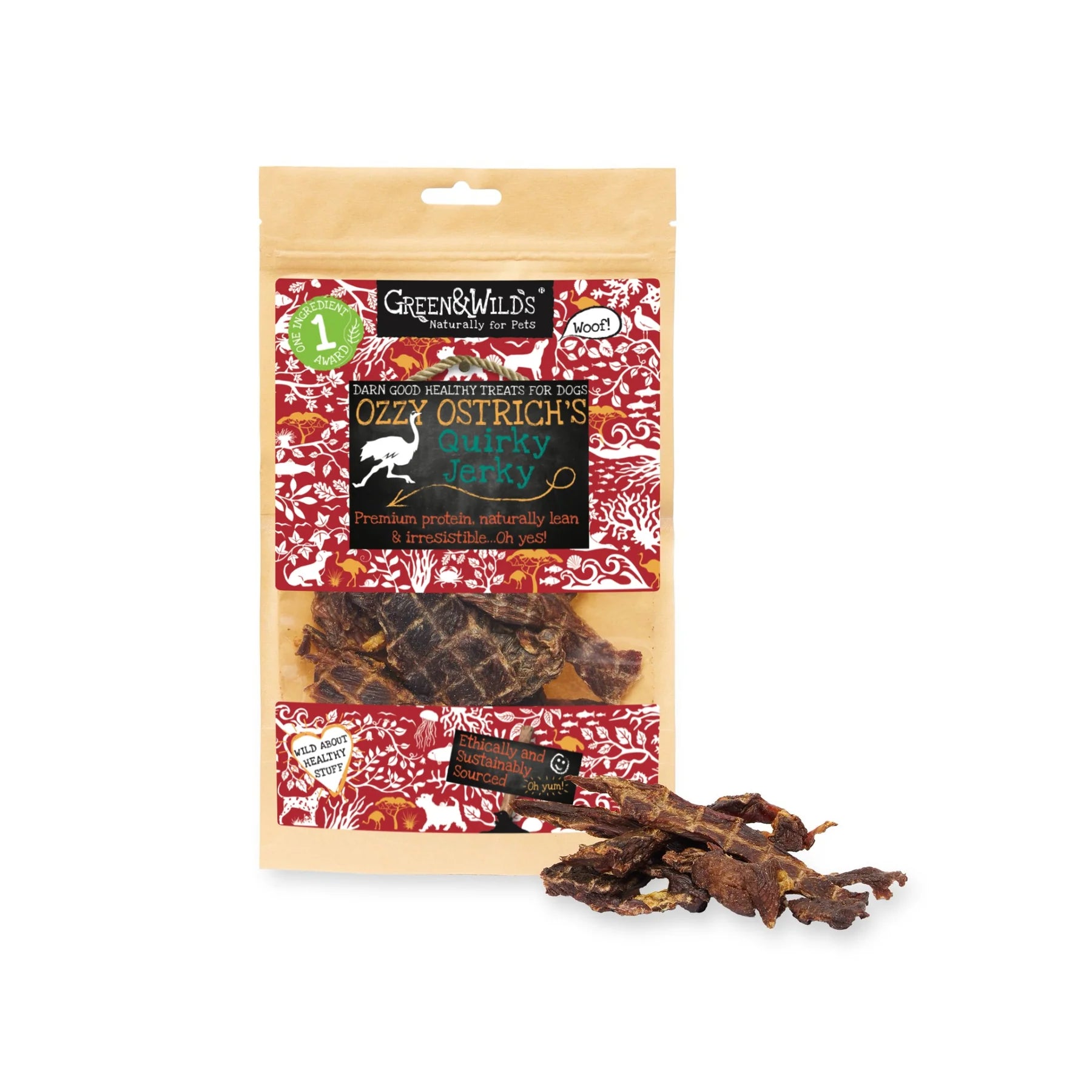 Green & Wilds | Ozzy Ostrich's Quirky Jerky, 100g