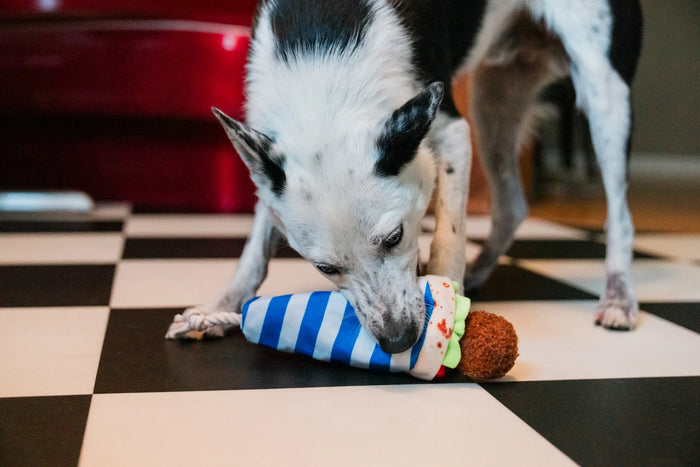 P.L.A.Y |  International Classic Fur-lafel Wrap - Plush Dog Toy
