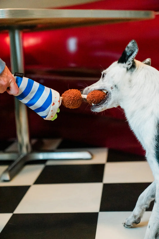 P.L.A.Y |  International Classic Fur-lafel Wrap - Plush Dog Toy