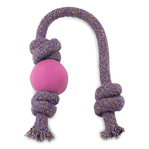 Beco - Ball on Rope Dog Toy - Pink