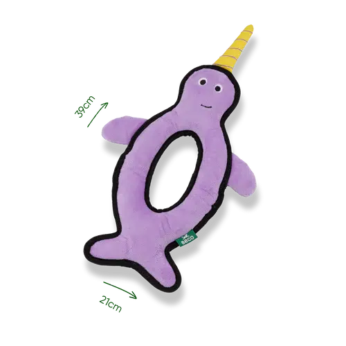 Beco - Recycled Rough & Tough - Nelly the Narwhal Dog Toy-Beco-Love My Hound