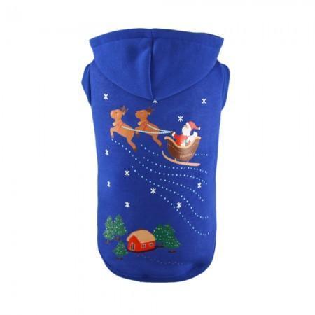 Christmas Dog Hoodie - Flashing Santa - Blue-Pet London-Love My Hound