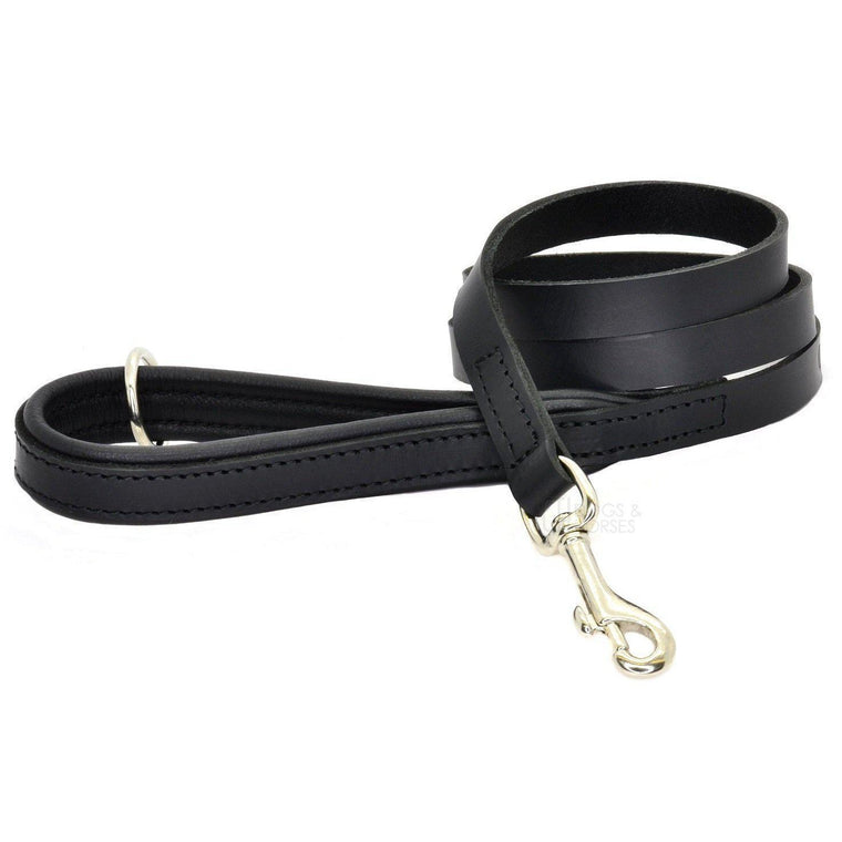 Dogs & Horses All Leather Dog Lead - Black