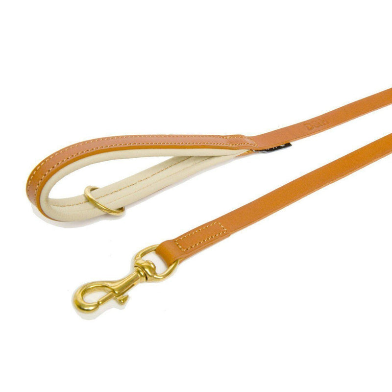 Dogs & Horses All Leather Dog Lead - Tan & Cream-Dogs & Horses-Love My Hound