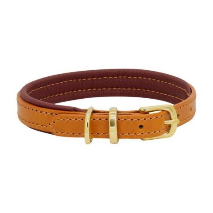 Dogs & Horses Padded Leather Dog Collar - Merlot