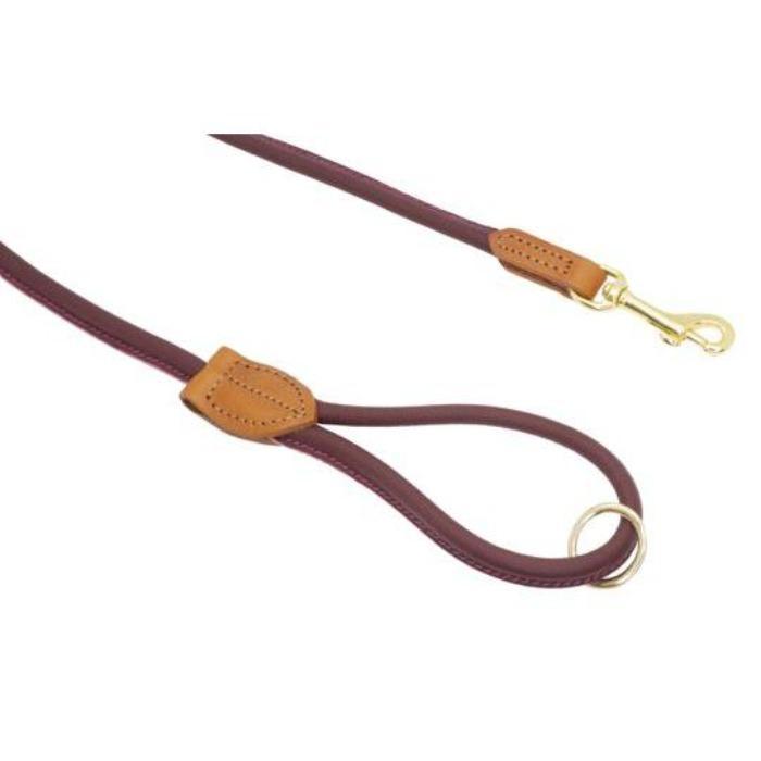 Dogs & Horses Rolled Leather Dog Lead- Merlot-Dogs & Horses-Love My Hound