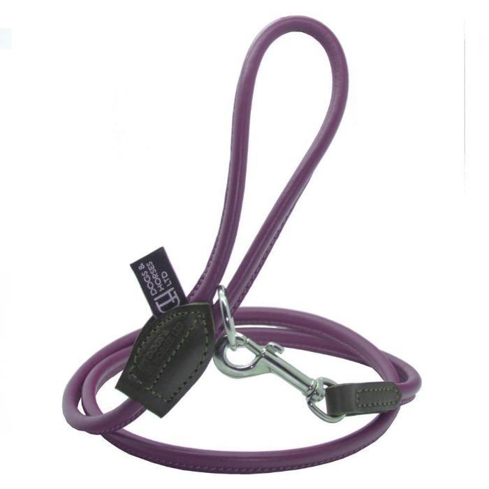 Dogs & Horses Rolled Leather Dog Lead - Purple-Dogs & Horses-Love My Hound