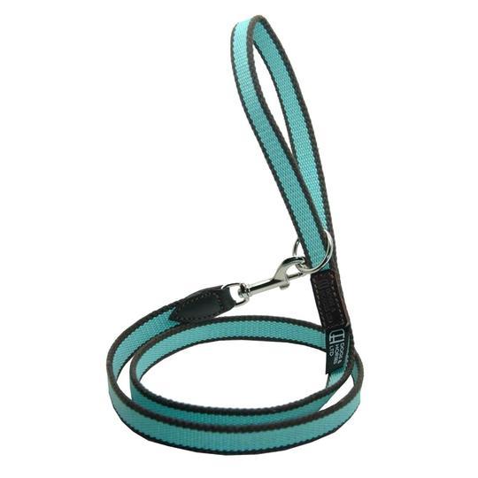 Dogs & Horses - Striped Cotton Webbing Dog Lead - Brown & Blue