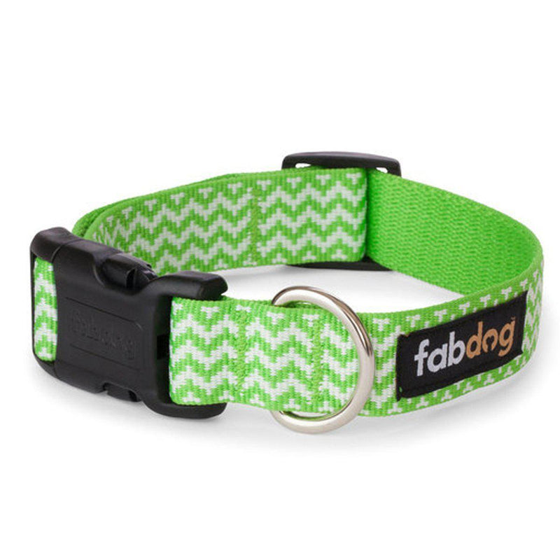 Fabdog Chevron Dog Collar Green-Fabdog-Love My Hound